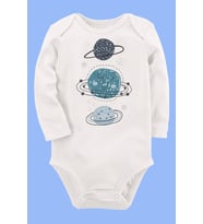 Organik Baskılı Pamuklu Unisex Bebek Body UZUNE223