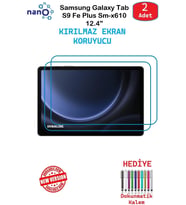 Samsung GalaxyTabS9FE+ 12.4" İçin Nano Ekran Koruyucu 9h Esnek 2 ADET
