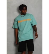 pilelistore- Erkek Baskılı T-Shirt Kısa Kol Bisiklet Yaka Regular Fit Rahat Kalıp Günlük Tişört - Mi (Mint Yeşili)