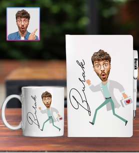 Kişiye Özel Karikatür Tasarım Defter Kalem Kupa Hediye Seti 96281