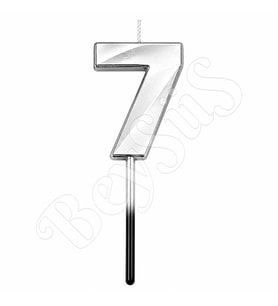 7 Rakam Mum Gümüş