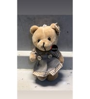 Sevimli Elbiseli Tulumlu Ayıcık Peluş Oyuncak Anahtarlık Uyku Arkadaşı Hediyelik 12 CM (Çok Renkli)