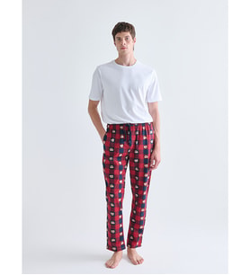 LC WAIKIKI Kırmızı Standart Kalıp Ayı Teddy Baskılı Erkek Pijama Alt
