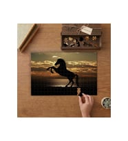 Şahlanan At Tasarımı 240 parça Ahşap Puzzle Ahşap Kutuda MP04528