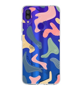 Xiaomi Redmi Note 7 Pro Uyumlu Kapak Abstract Tasarımlı Şeffaf Silikon Kılıf