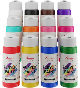 Tüm Renkler Akrilik Boya 12'li Set 12x60 ml