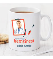 Kişiye Özel Hemşire Kupa Bardak (Beyaz - Beyaz)
