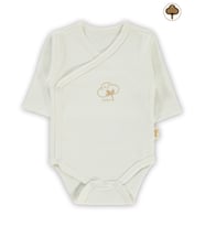 Civil Baby Organik Pamuklu Kruvaze 0-6 Ay Çıtçıtlı Badi - Ekru