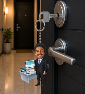 Kişiye Özel Muhasebeci Karikatür Anahtarlık – Ofis Temalı Fotoğraflı Hediye