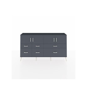 Arges Konsol 4 Raflı 6 Çekmeceli 4 Kapaklı 176x30x99 Antrasit-Antrasit