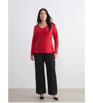 LCWAIKIKI Classic Siyah Beli Lastikli Geniş Paça Kadın Pantolon