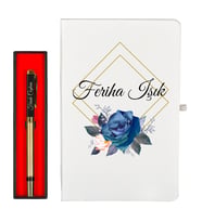 Kişiye Özel Hazırlanmış Anneye Hediye Defter ve Hediye Roller Kalem