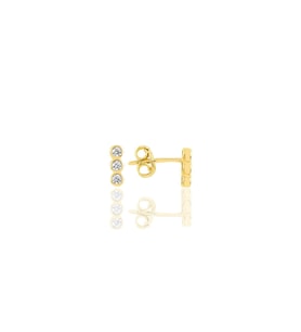 Gümüş altın yaldızlı zirkon taşlı su yolu küpe SGTL10788GOLD