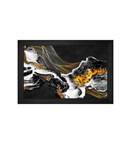 Soyut Şekiller Motifli Kanvas Tablo 80 x 110 cm Siyah Çerçeve