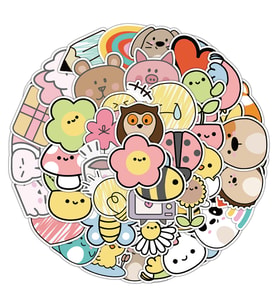 25'li Su Geçirmez Opak Sticker Seri : 19