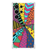 PrintiFy Samsung Galaxy S24 Ultra Uyumlu Retro Color 4 Baskılı Şeffaf Köşe Korumalı Antişok Kılıf
