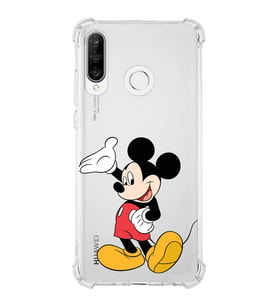 Huawei P30 Lite  Köşe Korumalı Antişok Kapak Mickey Mouse Tasarımlı Şeffaf  Kılıf