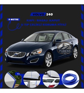 Volvo S40 Oto Araç Kapı Koruma Fitili 5metre Parlak Mavi Renk