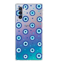 PrintiFy Samsung Galaxy Note 10 ile Uyumlu Nazar Boncuğu 1  Kamera Korumalı Şeffaf Silikon Kılıf