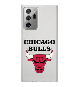 Samsung Galaxy Note 20 Ultra Kapak Chicago Bulls Tasarımlı Şeffaf Silikon Kılıf