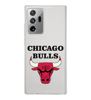 Samsung Galaxy Note 20 Ultra Kapak Chicago Bulls Tasarımlı Şeffaf Silikon Kılıf