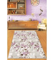 Pembe Çiçekli Kaymaz Tabanlı Makinede Yıkanabilir Halı BH003 - 100 x 160 cm
