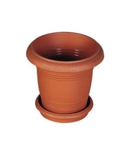 Omnipazar SY-5920 Kahverengi Yuvarlak Antik Saksı Takımı 25 lt No 4