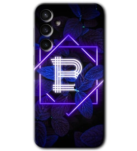 Galaxy S23 FE Kılıf HD Desen Baskılı Arka Kapak - Dark Neon Yaprak B Harfi
