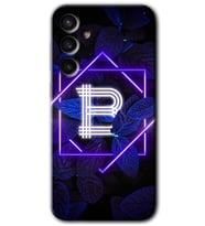 Galaxy S23 FE Kılıf HD Desen Baskılı Arka Kapak - Dark Neon Yaprak B Harfi