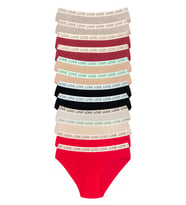 Mulvxbrf Brf02 12 Adet Pamuklu Esnek Kadın Slip Bikini Külot Geniş Lastikli Baskılı (Mulvix)
