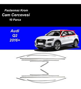 Audi Q2 Cam Çıtası Komple Set Çerçevesi Kromu Nikelajı 2016 Sonrası