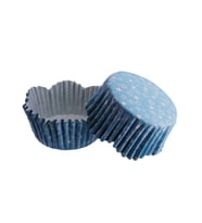 Cupcake Kalıbı Pet Kapsül Kar Desenli Mavi Dalgalı Kek Kalıbı 65X38 MM (100 Adet)