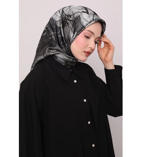 Levidor Kristal Eşarp Esinti Desen Siyah