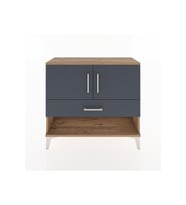 Arges Şifonyer 2 Raflı Tek Çekmeceli 2 Kapaklı 88x30x80 Çam-Antrasit