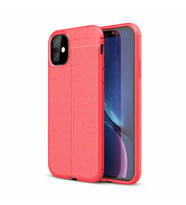 Apple iPhone 11 Kılıf Esnek Pu-Deri Leather-Pu Serisi Protected Case (Kırmızı)