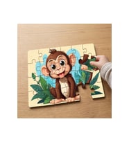 Sevimli Yavru Maymun Tasarımlı 24 Parça Ahşap Çocuk Puzzle MPK0396
