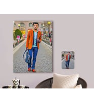 BK Gift Kişiye Özel Tam Boy Erkek Karikatürlü Kanvas Tablo 70x100cm-1