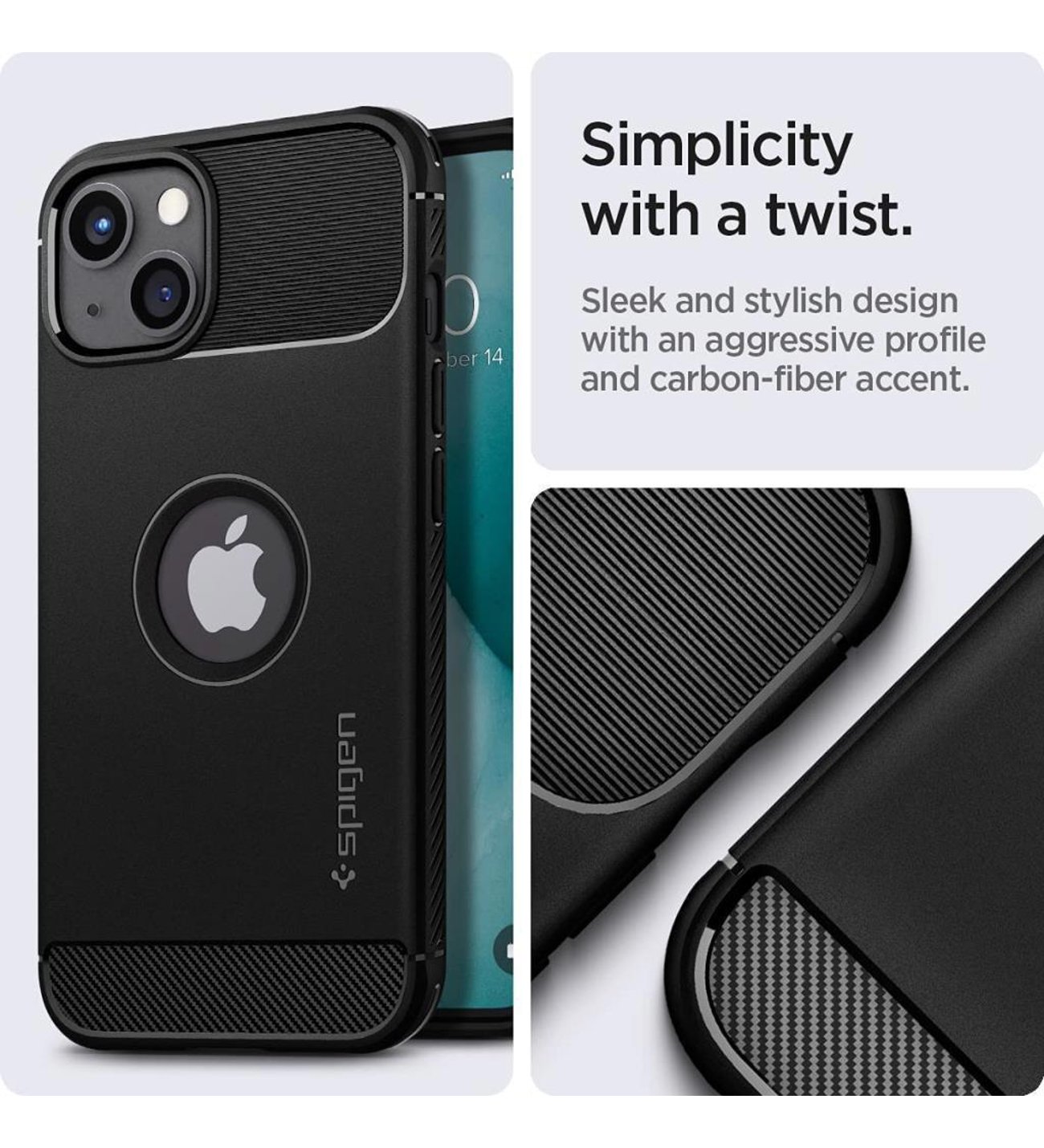 Spigen Apple iPhone 13 Mini Kılıf Rugged Armor Matte Black OUTLET