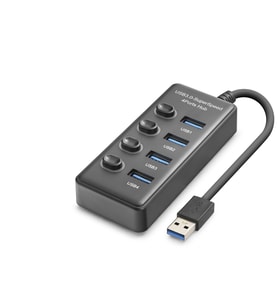 Usb 3.0 Hub Anahtarlı 4 Port 5 Gbps - Siyah HDX7048