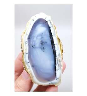 Mist Forest Dendritic Opal Derin Derin Mavi ve Kar Beyazı