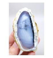 Mist Forest Dendritic Opal Derin Derin Mavi ve Kar Beyazı