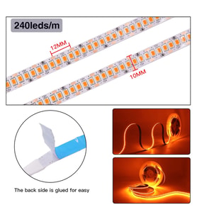 5metre 240 LED/m şerit Led kırmızı hortum kendinden yapışkanlı güçlü yüksek performans SMD2835 12V DC IP20