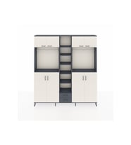 Arges Dolap 14 Raflı 2 Çekmeceli 2 Askılı 220x30x243 Antrasit-Aytaşı/Antrasit