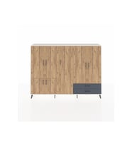 Arges Dolap 12 Raflı 2 Çekmeceli 7 Kapaklı 220x30x163 Aytaşı-Çam/Antrasit