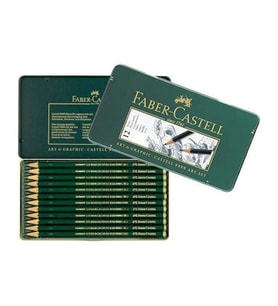 FABER CASTELL 119065 9000 ART SET 12'Lİ DERECELİ ÇİZİM KALEM SETİ  TENEKE KUTU