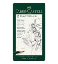 FABER CASTELL 119065 9000 ART SET 12'Lİ DERECELİ ÇİZİM KALEM SETİ TENEKE KUTU