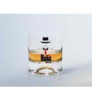 BK Gift Kişiye Özel Renkli Baskılı Godfather Baba Tasarımlı Viski Bardağı-17 (Beyaz)
