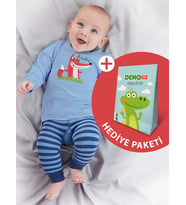 Tilki Erkek Bebek T-shirt Tayt-Pantolon Takım (Lacivert-Mavi)