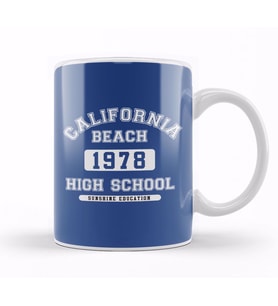 California Beach High School Kupa Bardak Porselen