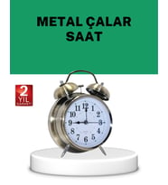Gümüş Renkli Sessiz LED'li Dekoratif Masa Üstü Çalar Saat Alarmlı